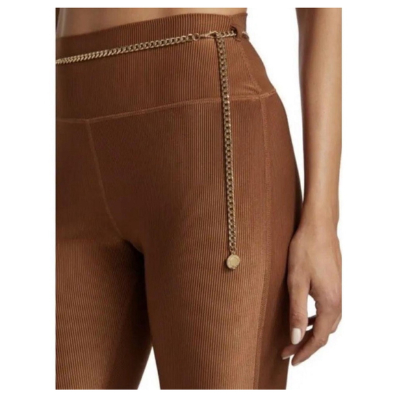 WeWoreWhat Leggings Size S Brown Chain High Rise - Picture 2 of 9